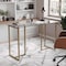Martha Stewart 23.5 in. D X 47.25 in. W X Glass, Steel, Clear Top/Polished Brass Frame XU-DK-1-GLD-MS - alternate 1